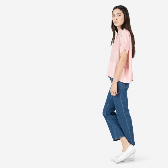 SOLD Everlane Blush Pink Square Silk Blouse - Picture 4 of 8